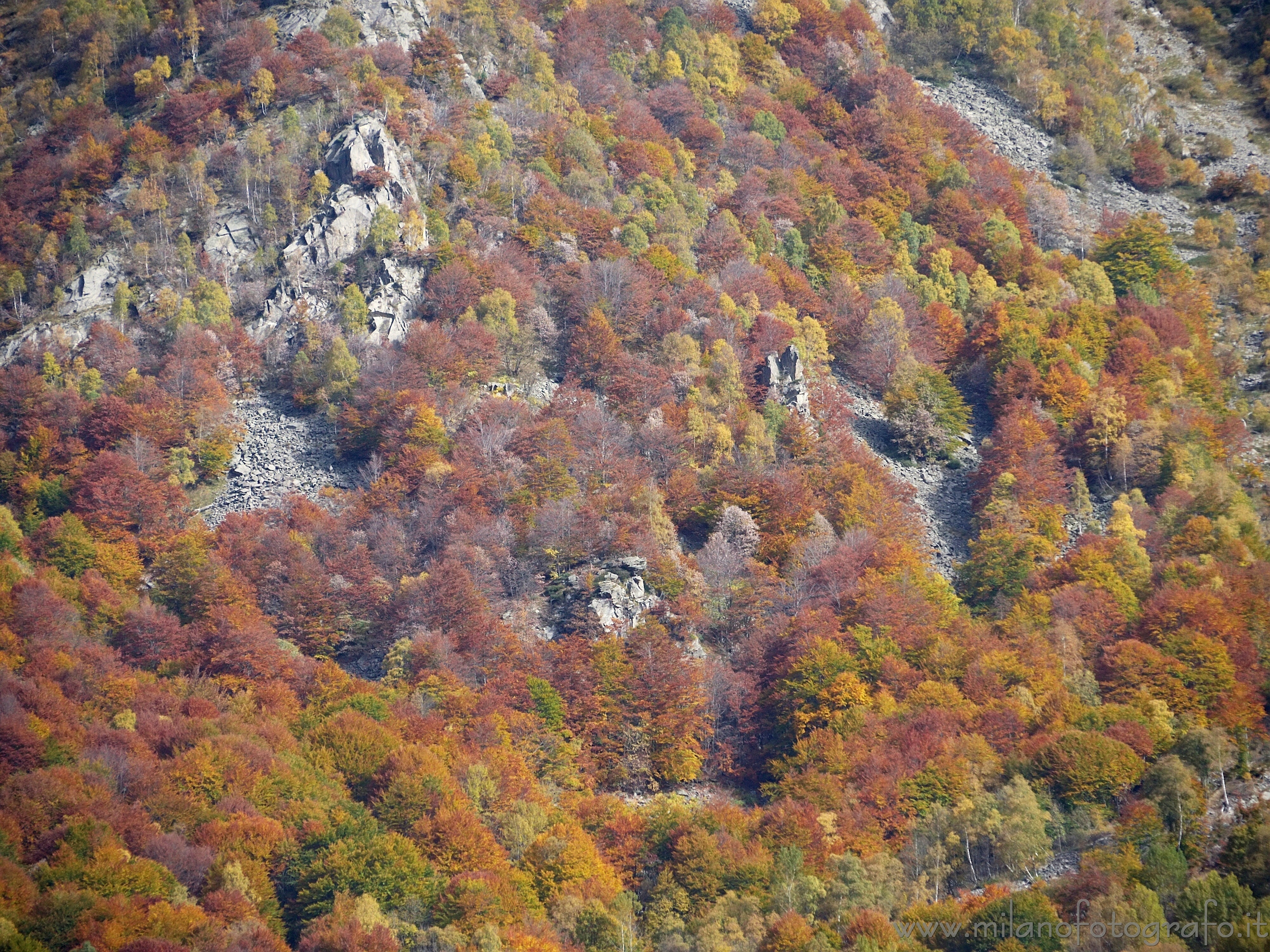 Piaro (Biella, Italia) - Stony grounds and autumn woods in the High Cervo Valley